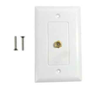 Single gang decora style coax wall plate - White