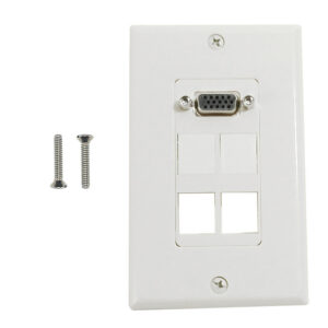 1-Port VGA Wall Plate Kit Decora White (with 4x Keystone inserts)