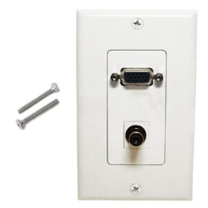 1-Port VGA + 1-Port 3.5mm Wall Plate Kit Decora White
