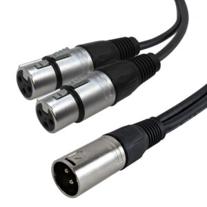 Premium Phantom Cables XLR Male to 2x XLR Female Balanced Splitter Cable