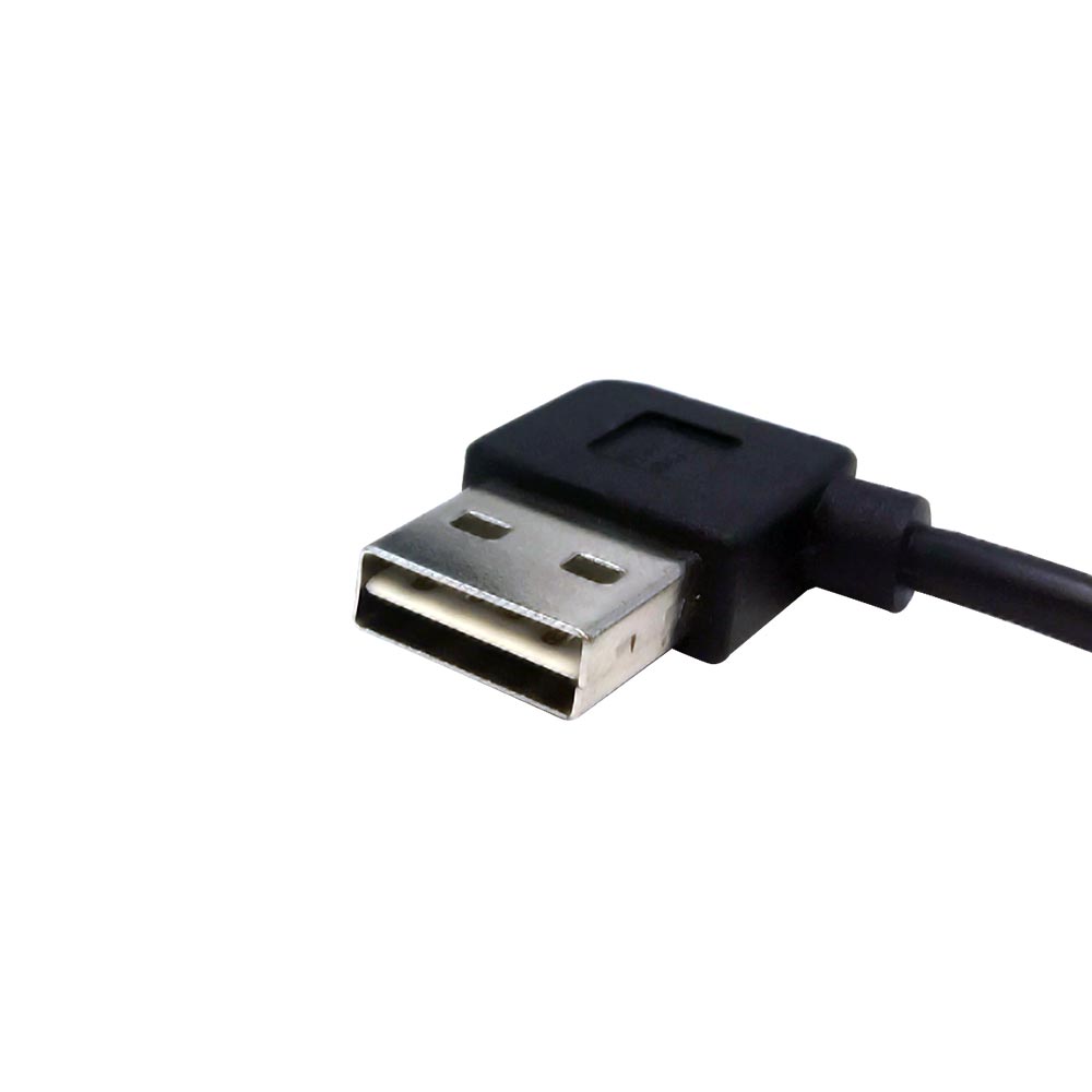 USB 2.0 A Straight Male to A Right/Left Angle Male Cable - Black - Image 3