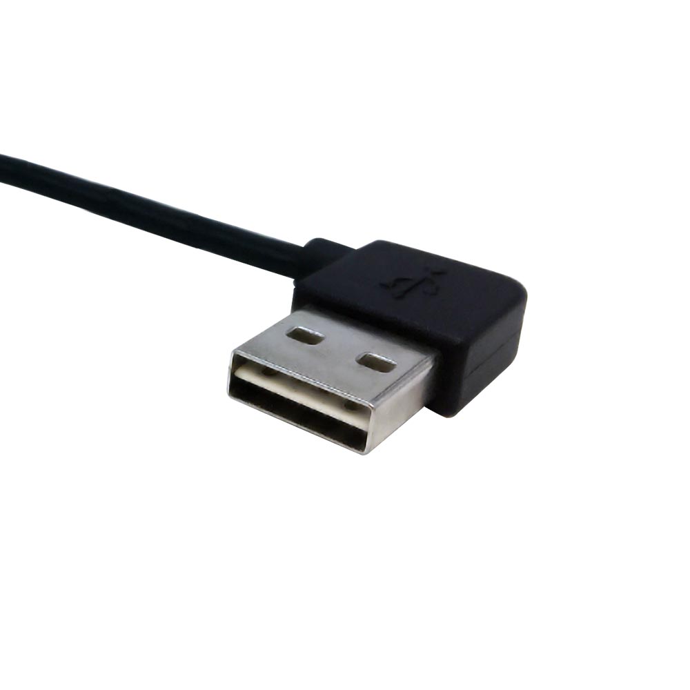 USB 2.0 A Straight Male to A Right/Left Angle Male Cable - Black - Image 4