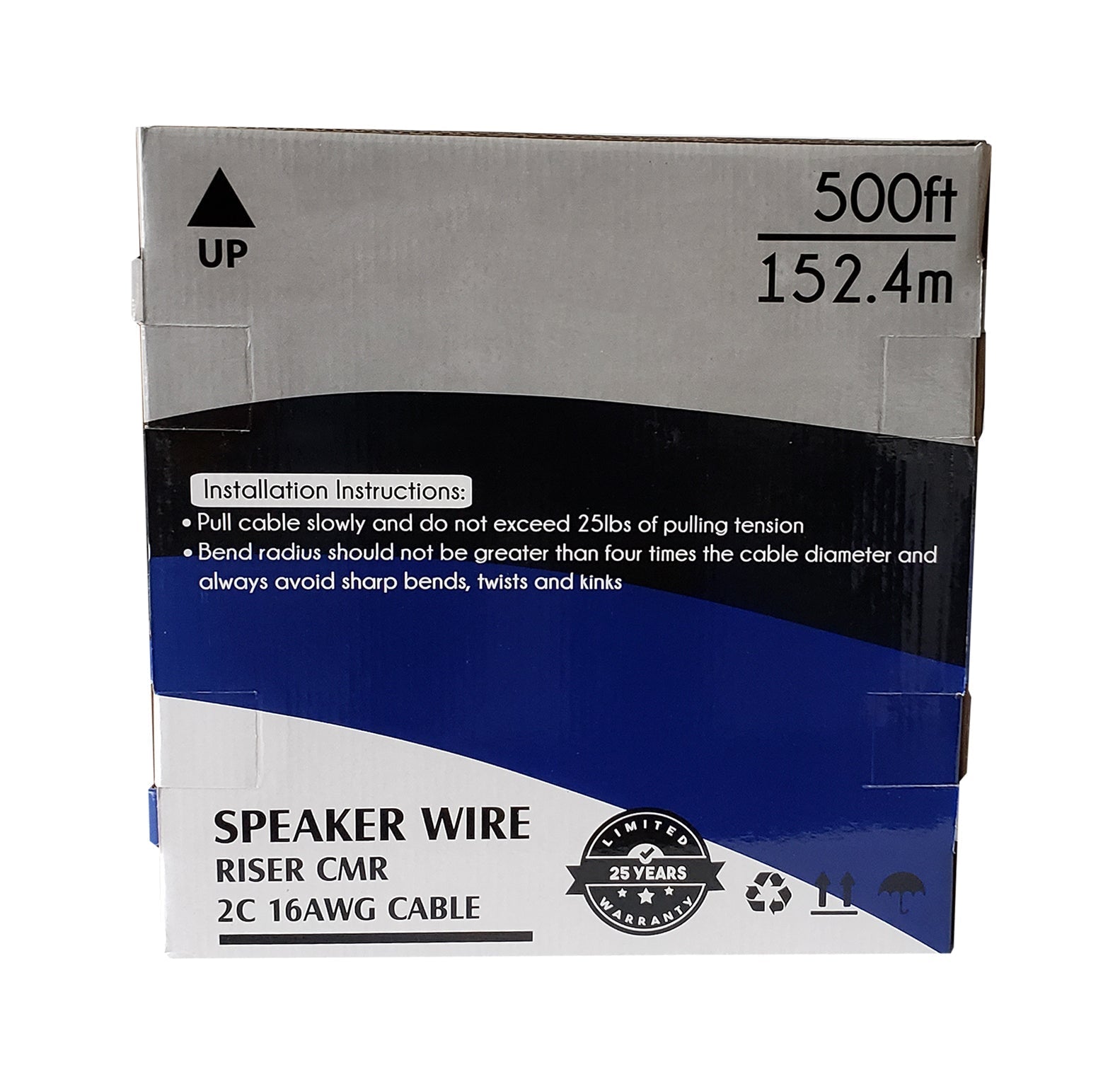 500ft 2C 16AWG In-Wall Bulk Speaker Cable CMR - Image 5